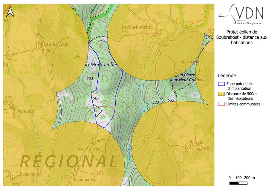 Distance aux habitations